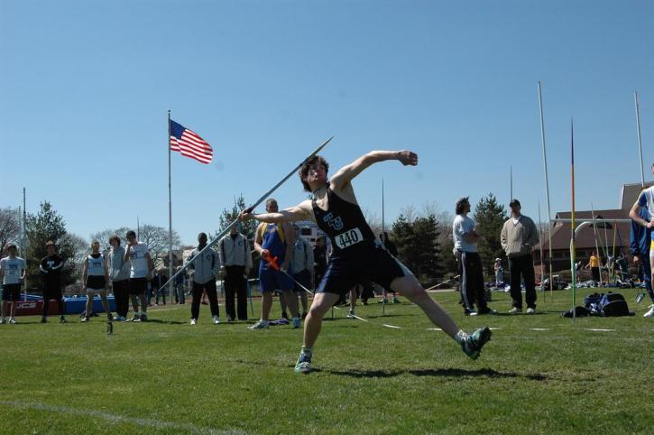 Dave McCleary throws the Javelin