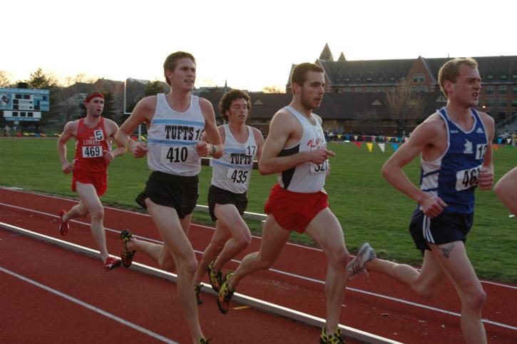 Nate Brigham and Matt Lacey relax in the lead pack of the 5k.