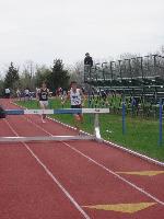 Josh Kennedy prepares to go over a hurdle in the steeplechase