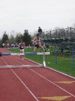 Josh Kennedy goes over a hurdle during the StteplChase