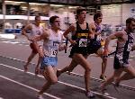 Aaron Kaye tries to move up in his 1200 leg of the DMR.