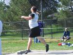 Ryan Bryne shows good form in the Shot Put