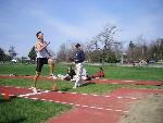 Kenneth Kang has a good takeoff in the long jump