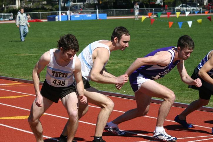 Pat Mahoney and Dan Sullivan await the gun in the 800.