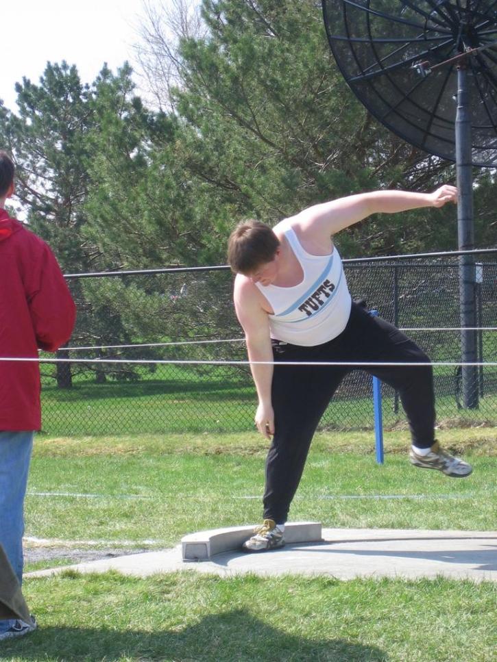 Jason Galvin follows through on a throw in the Shot Put