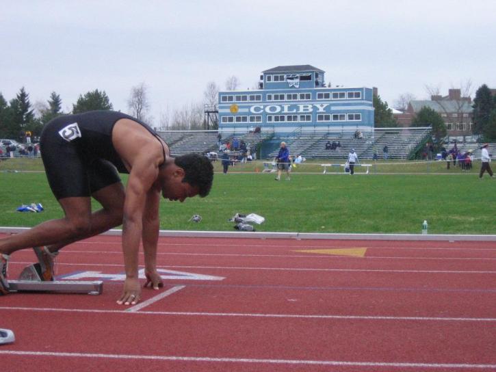 Ray Carre waits for gun to sound at NESCAC's