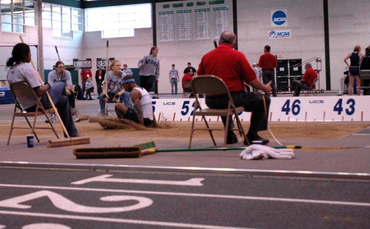 Fred Jones lands another triple jump.
