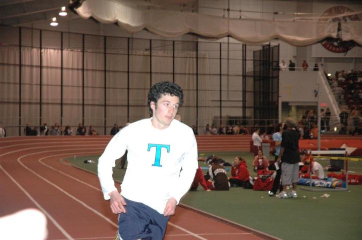 Matt Lacey warming up