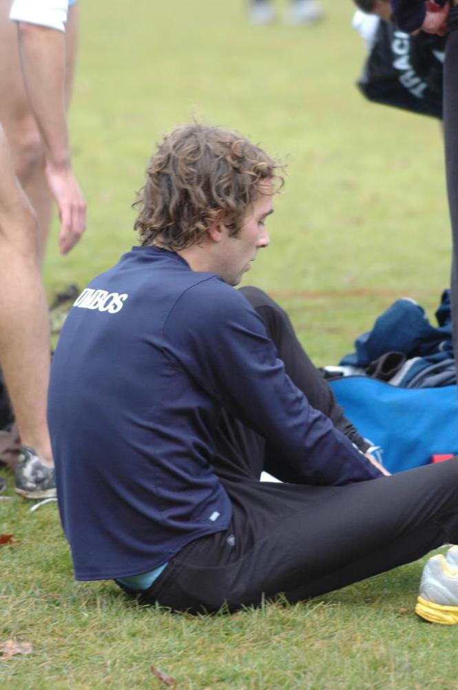 Peter Bromka getting ready for a cool-down