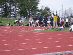 Nate Scott waits in the Blocks in the 110HH