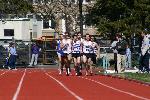 Scott Merrick cheers on Brian McNamara and Pat Mahoney in the 800.