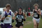 Josh Kennedy holding off Bowdoin's Andrew Combs.