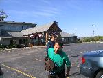 Neil Orfield cramping up before checking out the course at Jim Drews