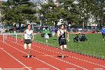 Dave Sorenson and Dave McCleary, battle down the stretch in the 400 hurdles.
