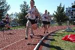 Pat Mahoney gets out well in the 800 meters