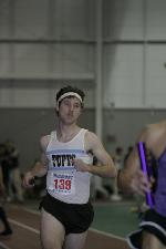 Pat Mahoney running in second in the 800 leg of the DMR