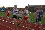 Nate Brigham and Matt Lacey relax in the lead pack of the 5k.