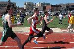 Dustin Virgilio leads early in the 400 meters