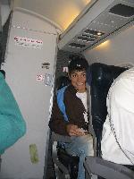Kantos is excited to be on a plane