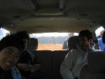 Chung, Kennedy, and Lacey waiting for the course to defrost.