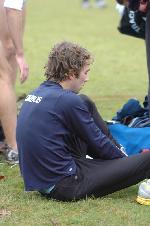 Peter Bromka getting ready for a cool-down